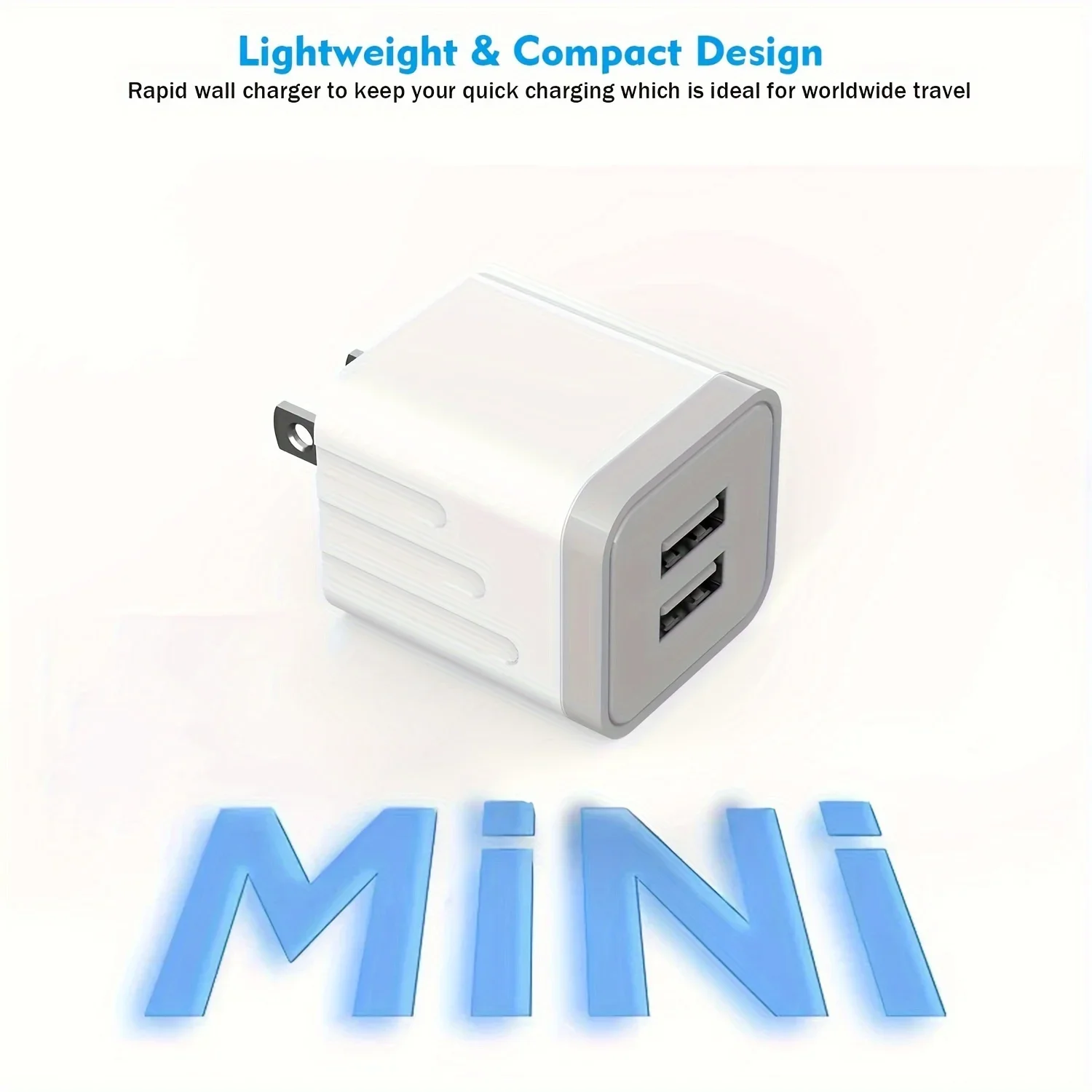 2.1A Dual Port USB Plug Power Adapter Charger Block Cube