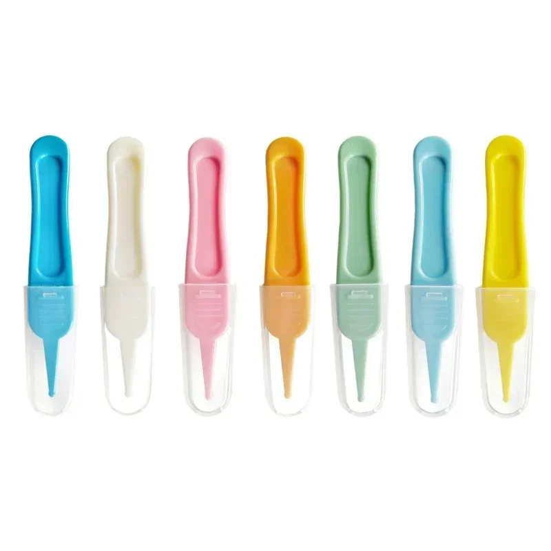 Nasal Tweezer Nose Cleaning Tweezers Cleaning Tweezers Eyebrow Tweezer Plastic Tweezers Baby Nasal Tweezer Round Head Nose Booger Picker Ear Cleaner Clip Tool Ear Wax Remover