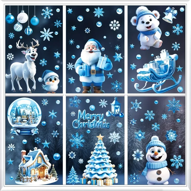 Window Film Window Tint Sticker Adhesive Vinyl Stickers 9 Sheets Christmas Window Clings