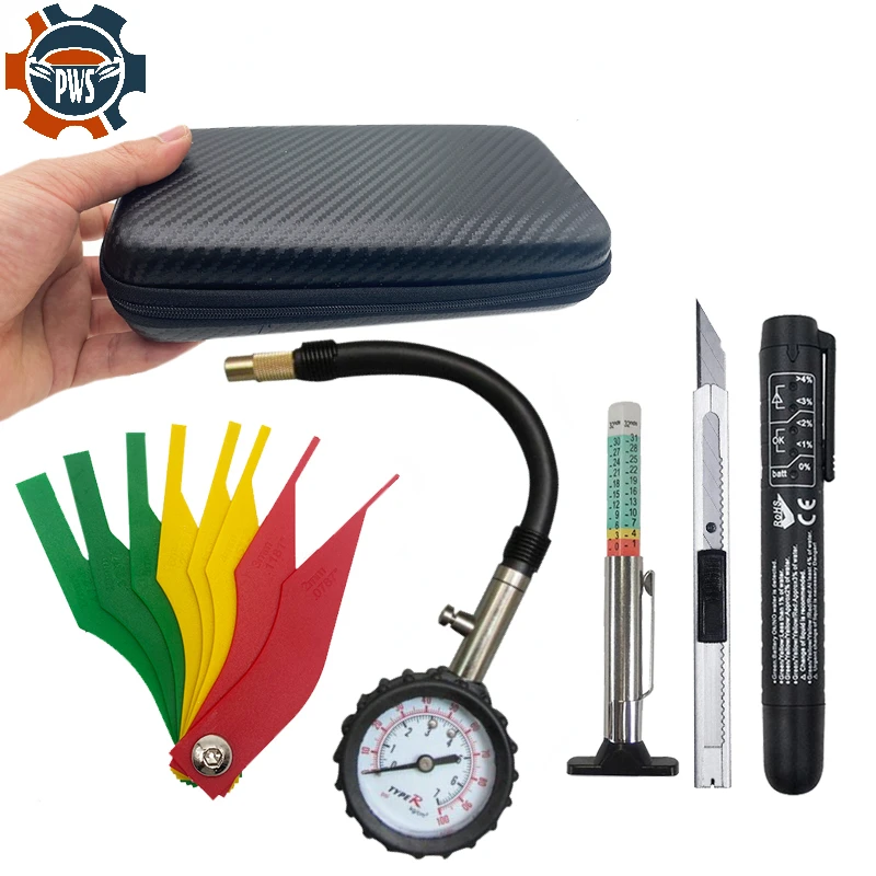 

New Car Testing Tool Tire Auto Liquid Brake Fluid Tester Pen Tread Depth Gauge Brake Thickness Gauge Brake Pad Measure Ruler