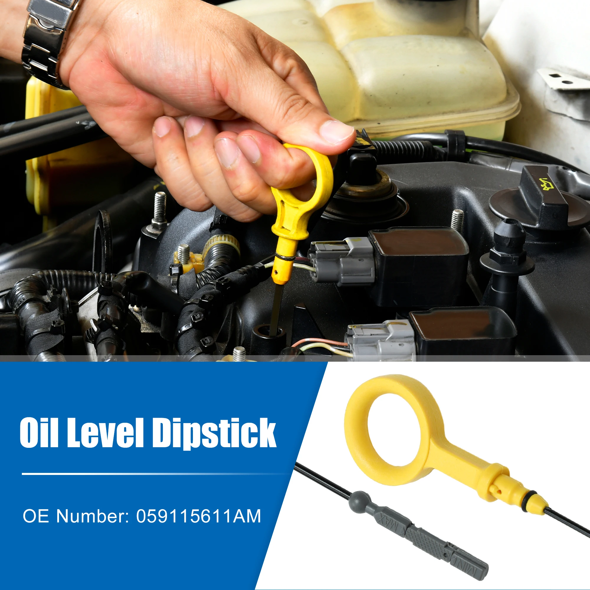 X Autohaux Car Engine Oil Fluid Level Dipstick 059115611AM for Audi Q7 TDI Prestige 3.0L V6-Diesel 2013-2015