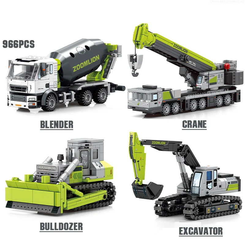 City Technical Engineering Vehicle Construction Building Blocks Escavatore Bulldozer Gru Dumper Mattoni Giocattoli Per Bambini Fai Da Te Regali