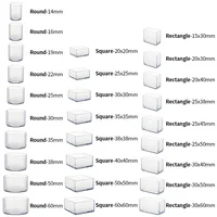 4Pcs Rubber Square Rectangle Floor Protector Pads Chair Leg Caps Table Foot Dust Cover Socks Pipe Plugs Furniture Leveling Feet 6