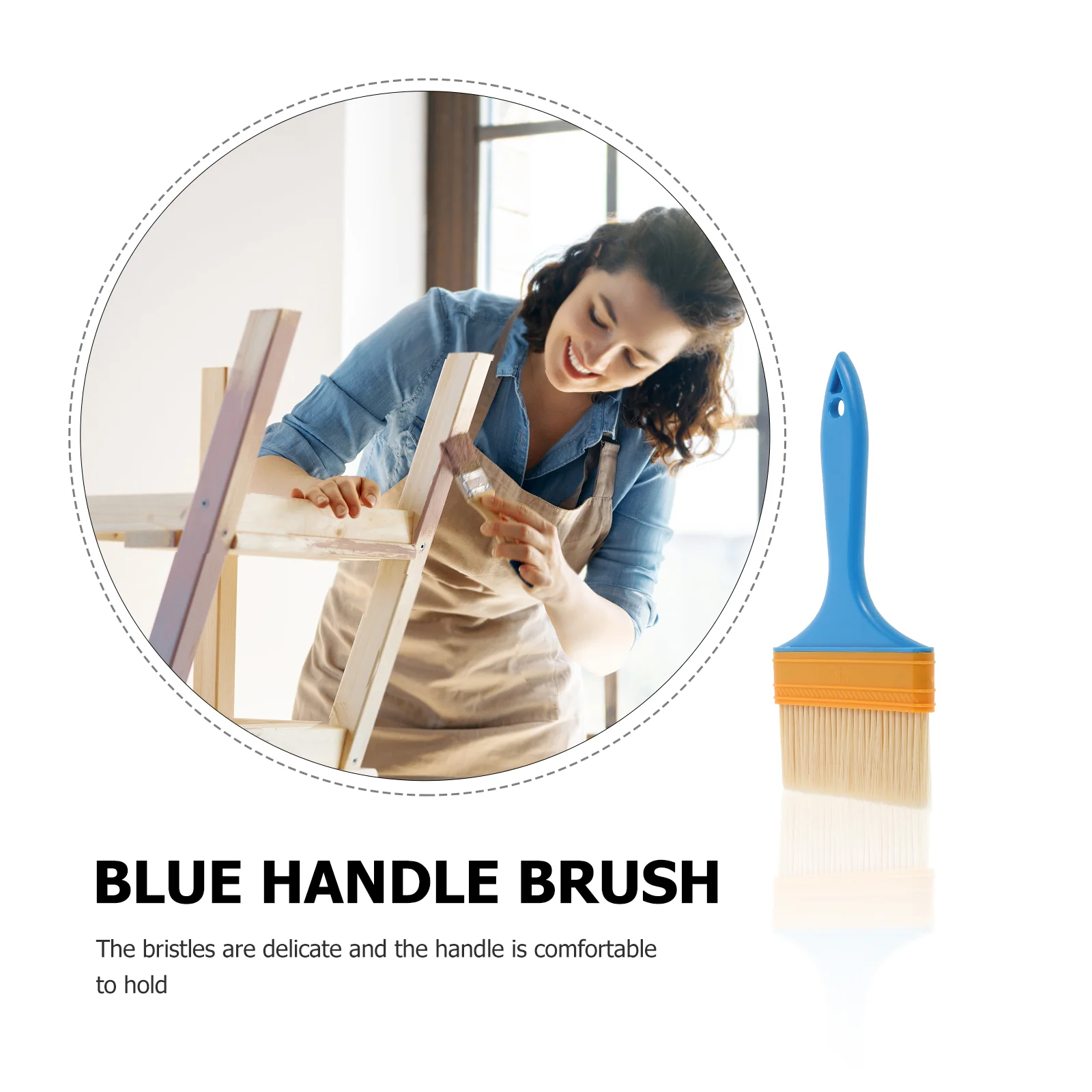 Blue Handle Plastic PaintBrushes Durable Chalk Brushes For Furniture Walls Professional Painting Supplies Tools