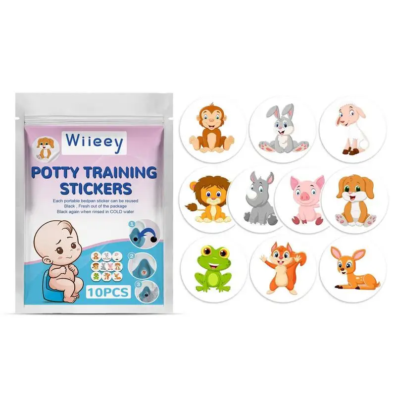 Color Changing Toilet Stickers 10 Pieces Animal Theme Potty Training Stickers Toilet Targets Stickers Color Changing Pee Targets 33 simple moderm solid wood foot children storage stool soft cushion living room low sofa animal shoe changing