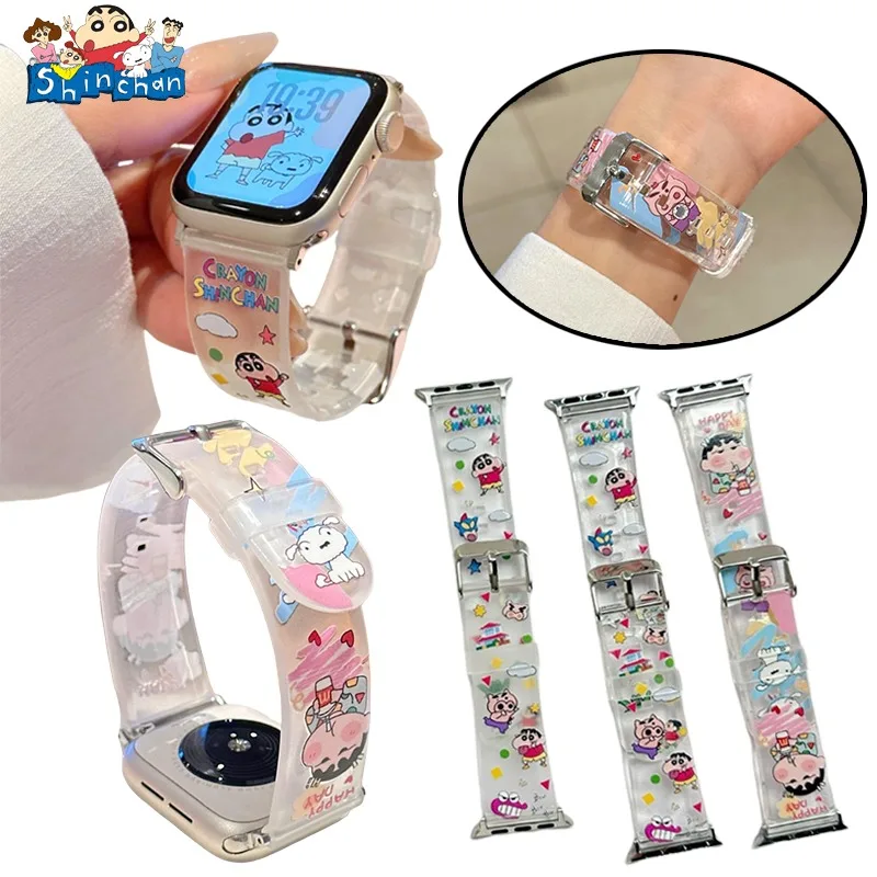 Crayon Shin-chan TPU Watchbands for iWatch S10 9 8 7 6 5 4 3