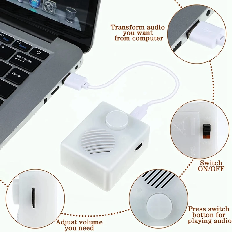 16M Sound Box portable speaker Stuffed Animals 960 Seconds Push Button Sound Box USB Voice Box Playing Button Device