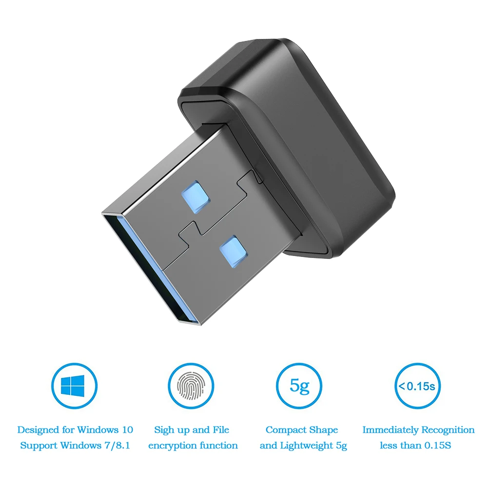 1/2pcs USB Fingerprint Reader For Windows 7/8/10/11 Hello Security Key Dongle FIDO U2F Biometric Scanner Padlock for PC Laptop, fingerprint scanner,fingerprint key,fingerprint control module