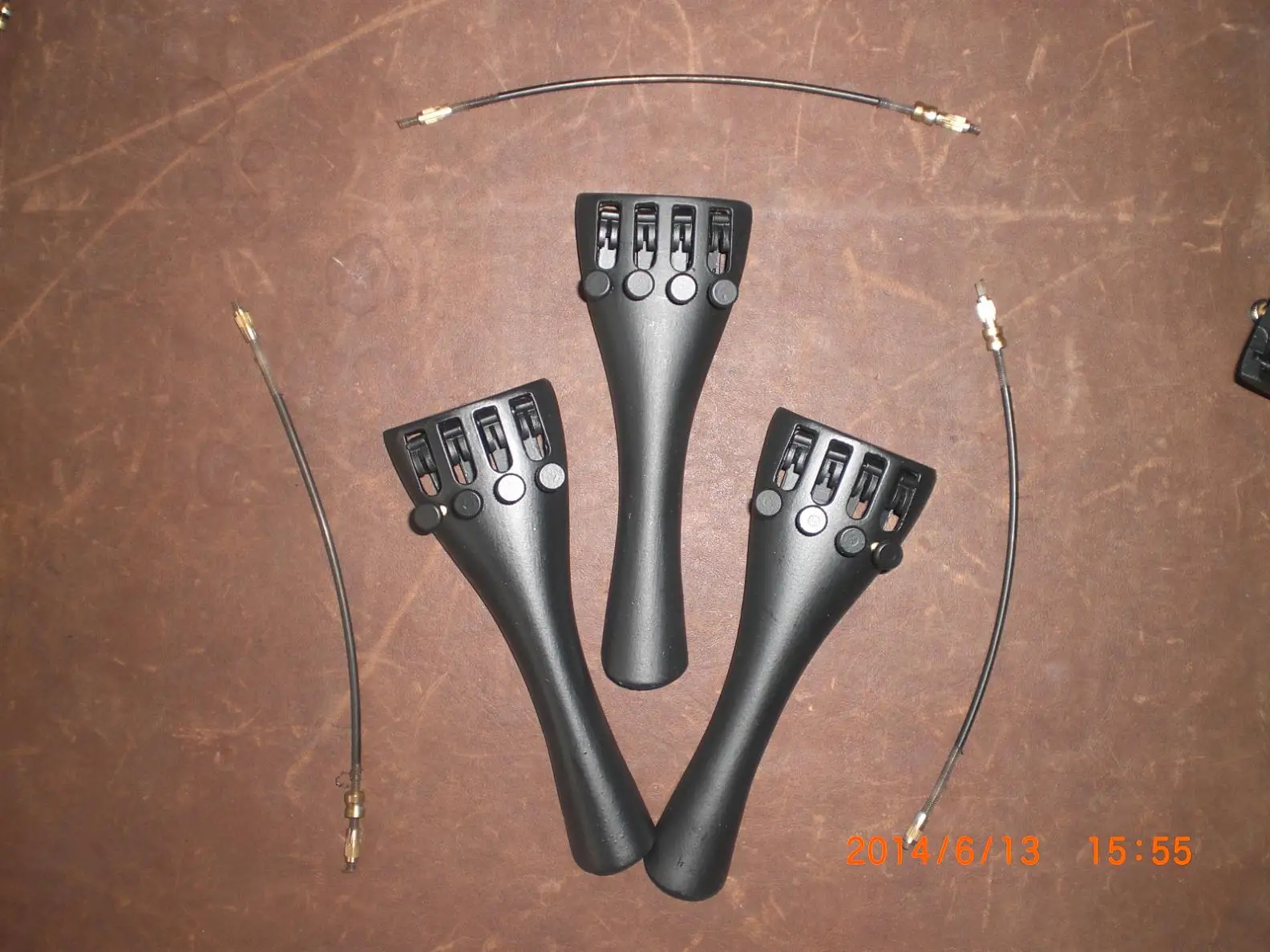 

8 PCs Aluminum Alloy Tail piece with fine tuners & 8 PCs Violin Tail guts 4/4