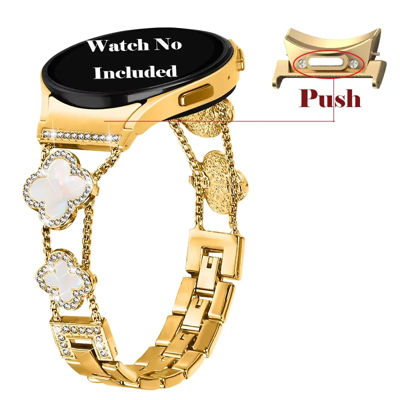Elegant Stainless Steel Diamond Bracelet Strap