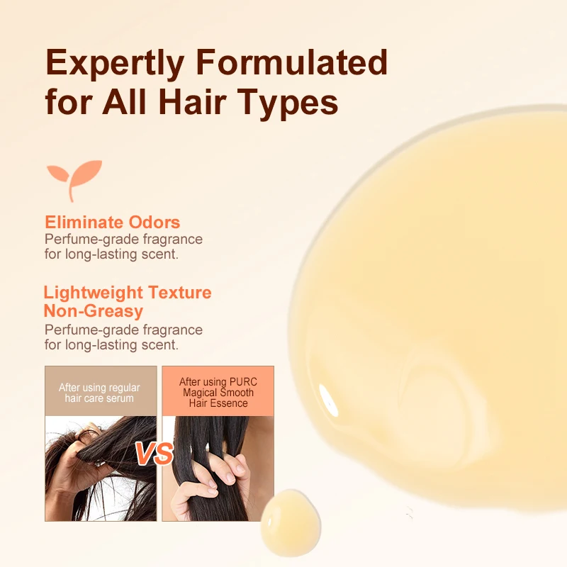PURC Magic Instant Smooth Hair Serum Nourishing Repair Damaged Leave-In Hair Oil Anti-Frizz Softness Care Hair Oil Hair Essence Oil