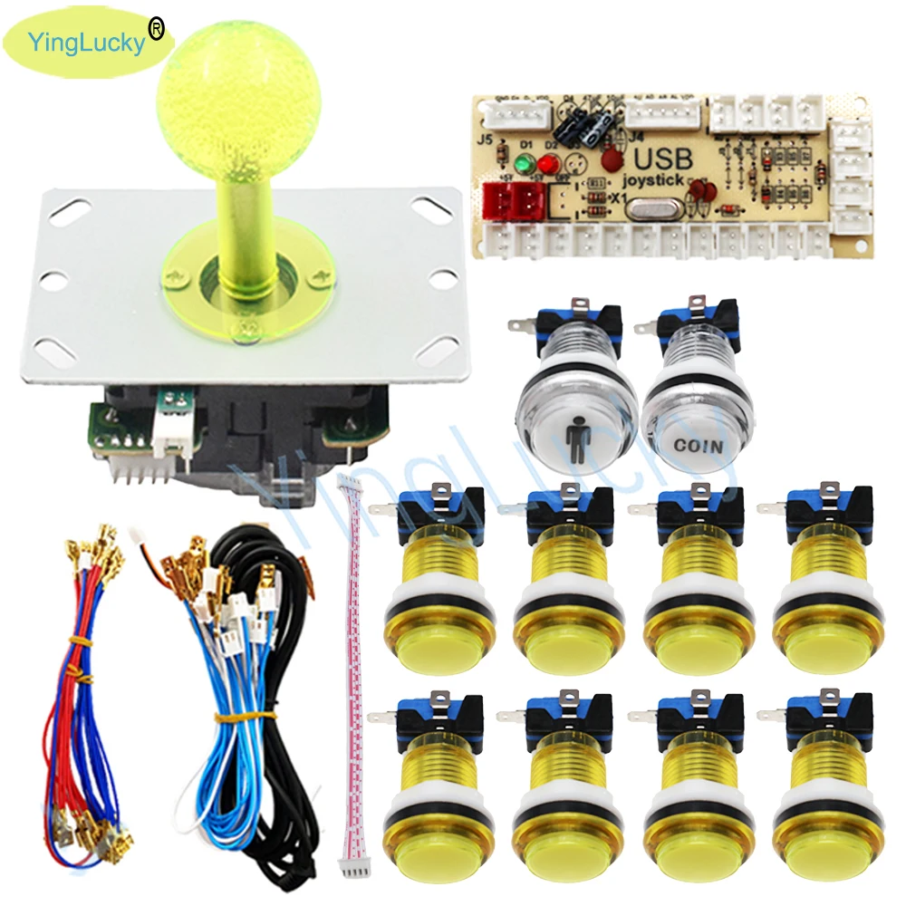 아케이드 조이스틱 키트, 지연 제로 USB 인코더, LED 조이스틱 아케이드 LED 버튼, 라즈베리 pi pc ps2 ps3, 1 인용