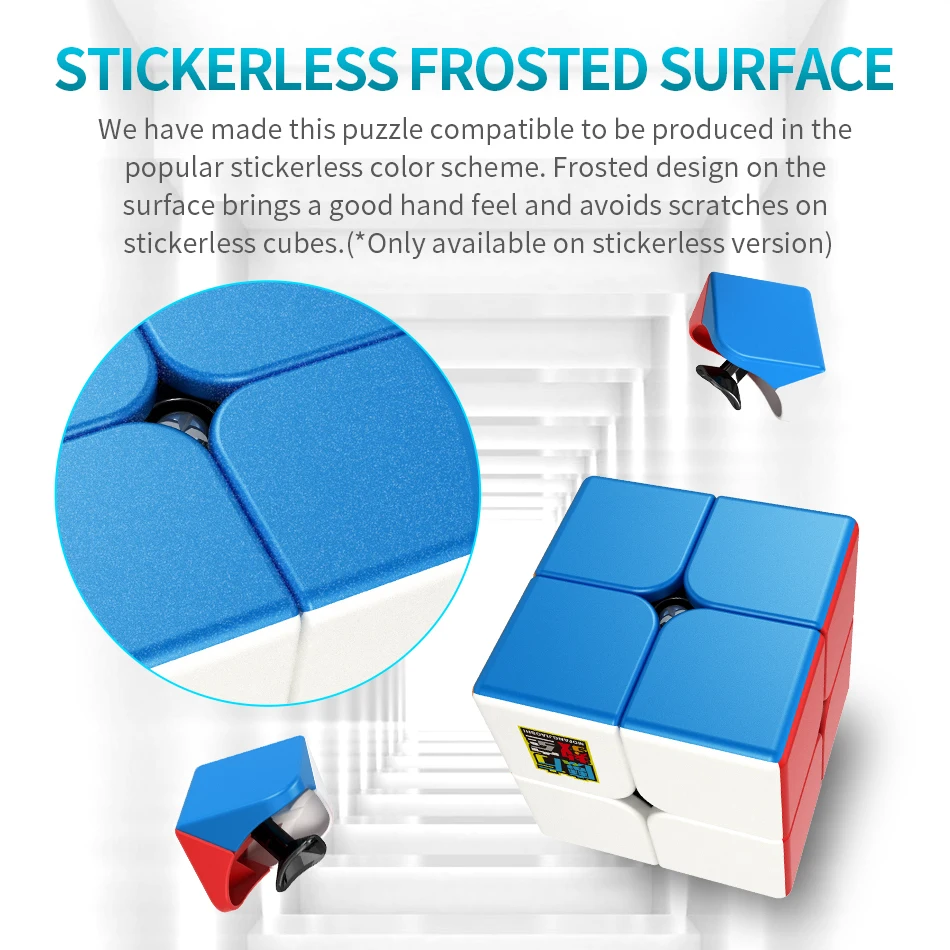 speed cube MoYu Meilong2 2x2x2 Magic Cube Meilong Stickerless Children Gift Adult Educational Professional Fidget Toys