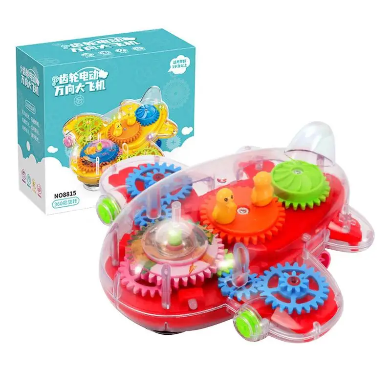 

Airplane Toy Small Toy Airplane Airplane Toy 360-degree Rotating Transparent Appearance Colorful Cool Sound And Light Early