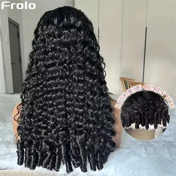 30 40 Inch Burmese Curly Wigs Human Hair 13X6 Hd Lace Frontal Wig For Women Water Wave Lace Front Wig 250 Density Brazilian Hair 1