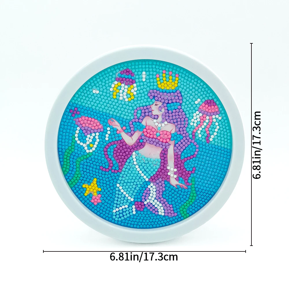 Diamond Painting Silicone Pipette Dropper Mosaic Craft Kit 5D DIY Diamonds Painting Cartoon Painting Unicorn Mermaid Mosaic Diamond Kits DIY Home Decoration Children Gift
