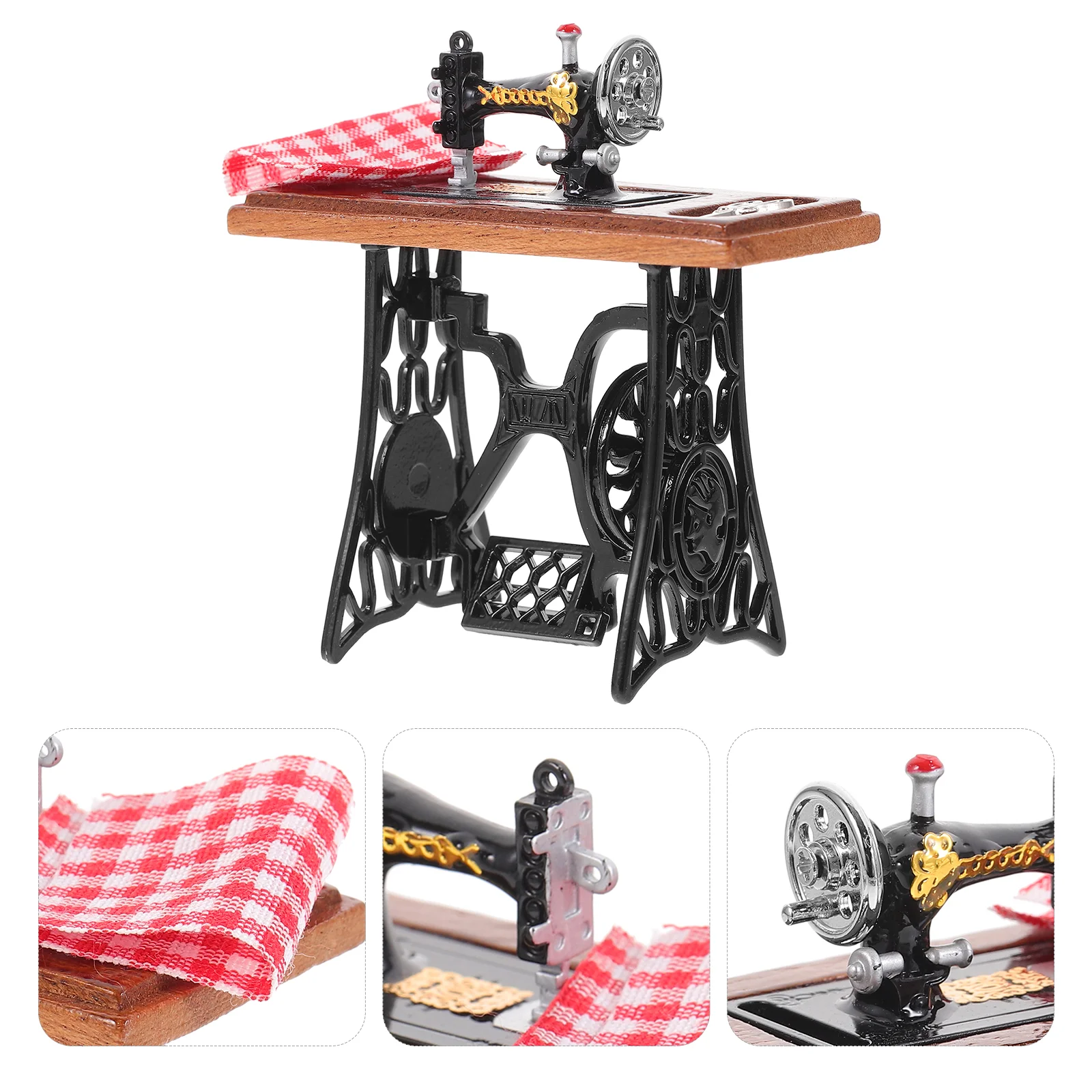 

Маленькая домашняя швейная машина модели из цинкового сплава крошечные украшения внутри