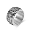 Large Big Stainless Steel Statement Bitcoin Silver Black Gold Plated Ring Hip Hop Jewelry for Men 1