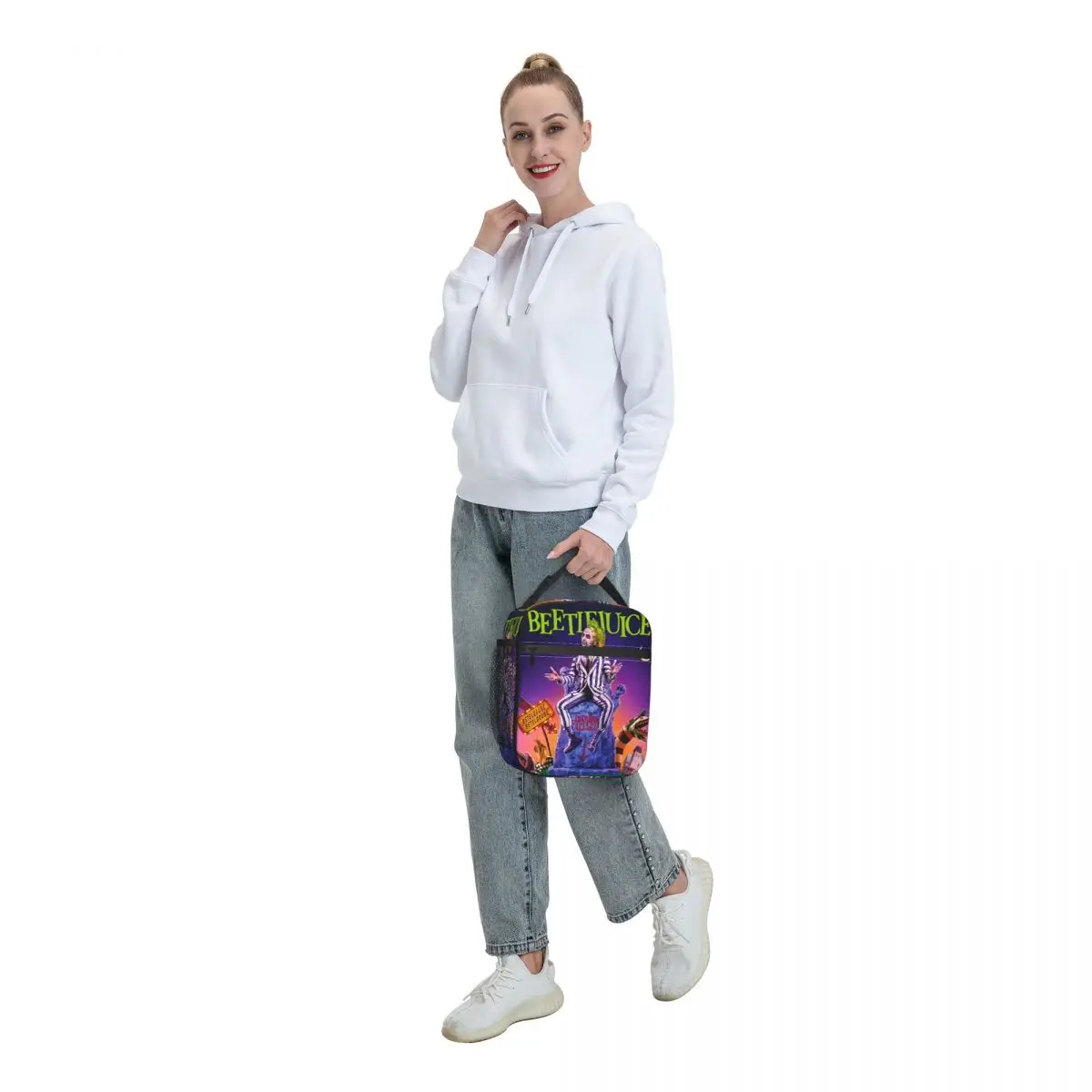 Horror Movie Beetlejuice Insulated Lunch Bags for Camping Travel Fantasy Tim Burton Waterproof Cooler Thermal Bento Box Women