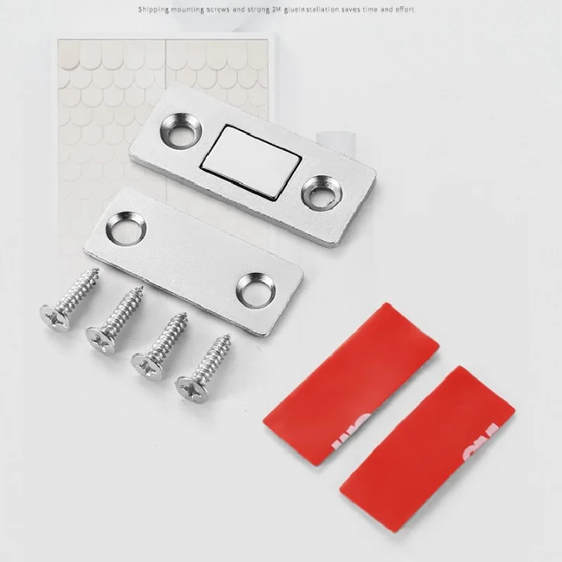 4X Magnetic Door Catch Ultra Thin Stainless Steel Cabinet Drawer Magnet Catch for Sliding Door Closure Kitchen Cabinet Cupboard