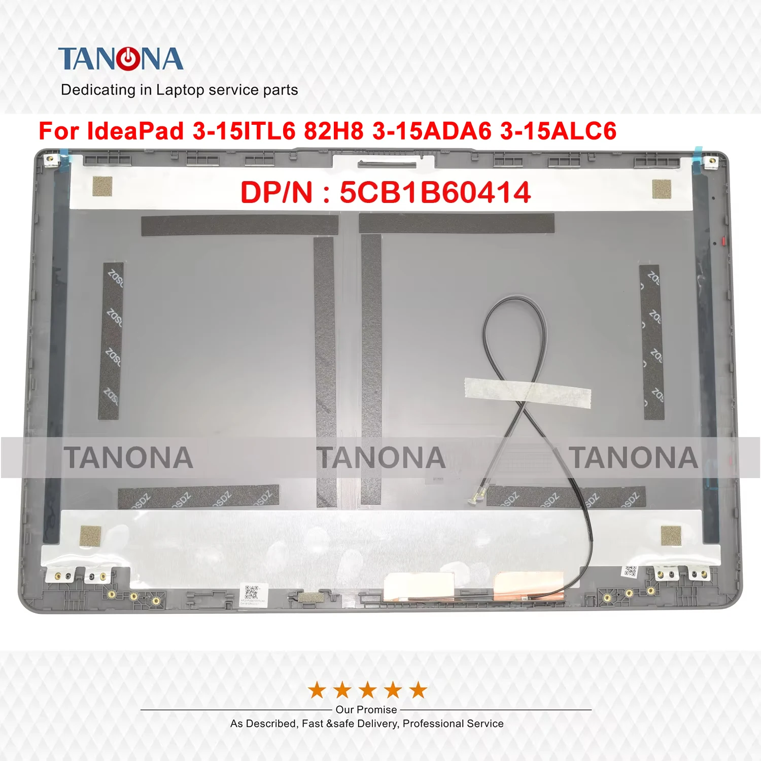 새로운 5CB1B60414 5B30S18993 회색 IdeaPad 3-15ITL6 82H8 3-15ADA6 3-15ALC6 노트북 Lcd 뒷면 덮개 후면 뚜껑 Lcd 베젤 힌지
