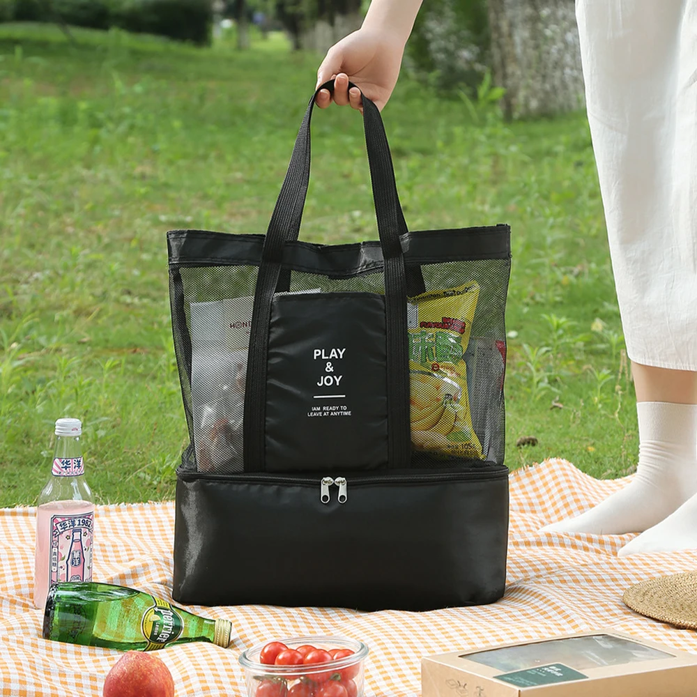 Multi functional Bento Bag Waterproof Swimming Bag Travel Storage Beach Insulated Double-layer Picnic Ice Bag
