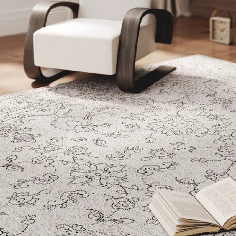 Nordic Living Room Carpet Retro Light Luxury Fashion Bedroom Bedside Rug Large Area Soft Home Decoration Coffee Table Mats Tapis