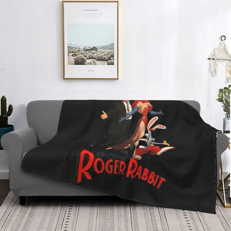 Who Framed Roger Rabbit V2 Zemeckis Movie Poster Blanket Casual Bedding Dust Cover Couch Blanket Decorative Sofa