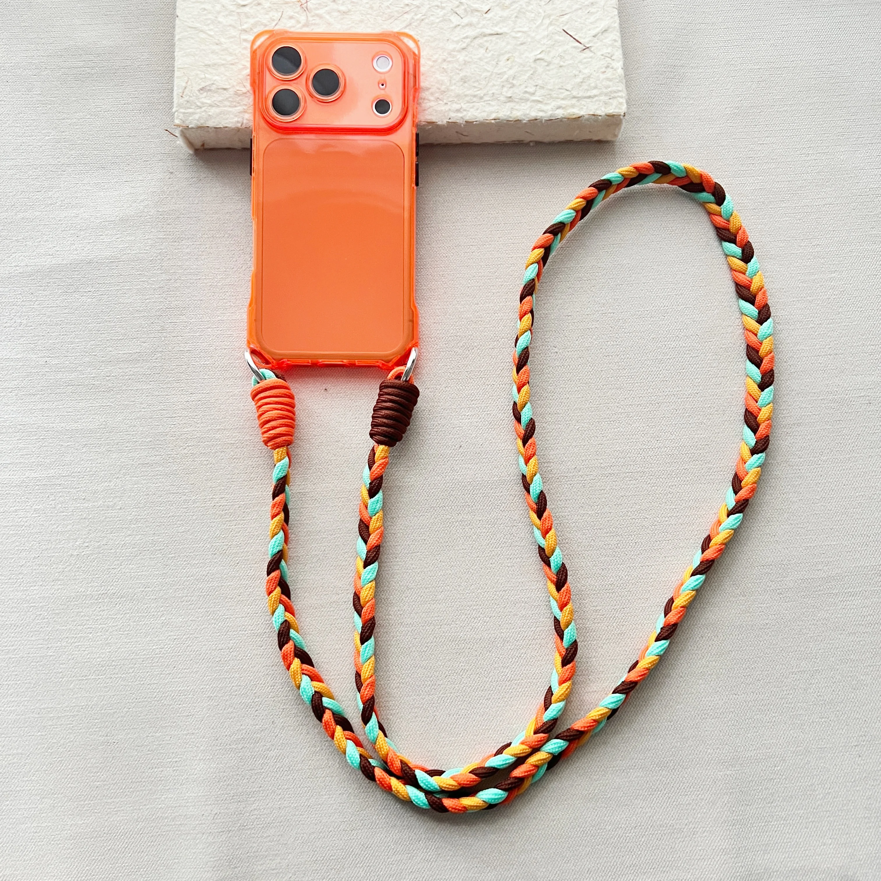 Braided Lanyard Crossbody Phone Case with Air Drop Protection