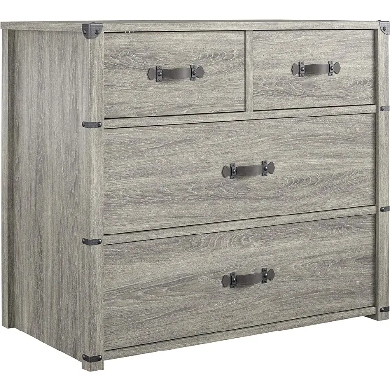 

Nova 4 Drawer Storage Grey Dresser, Gray Oak