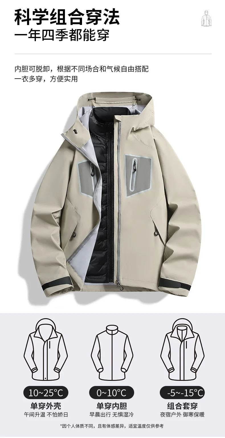 Outdoor-Hartschale, Radfahren, Reisen, Sport, wasserdicht, Wandern, atmungsaktiv, Klettern, Jagd, lässig, Camping, Herren- und Damenjacken – Detail 23