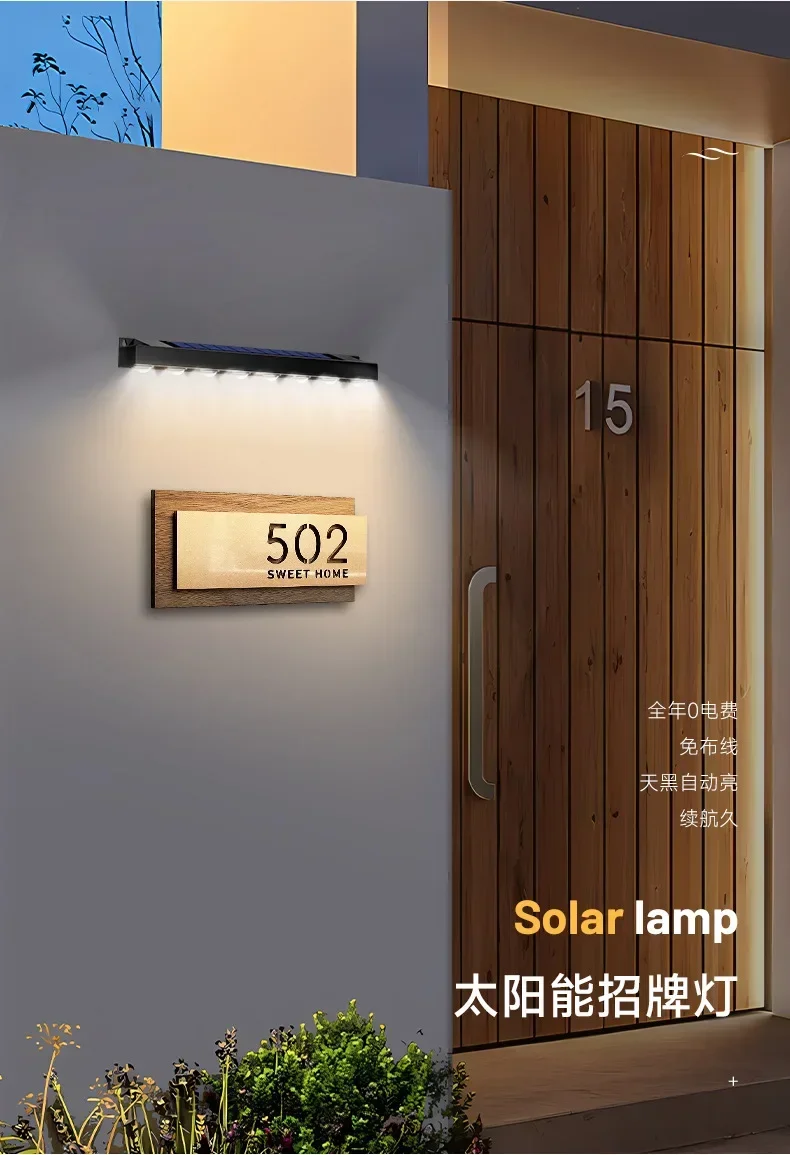 Description Picture 5 of itemSolar Signboard Light Outdoor Wall Lamp Courtyard Lighting Exterior Wall Corridor Stair Light  outdoor lighting  wall light