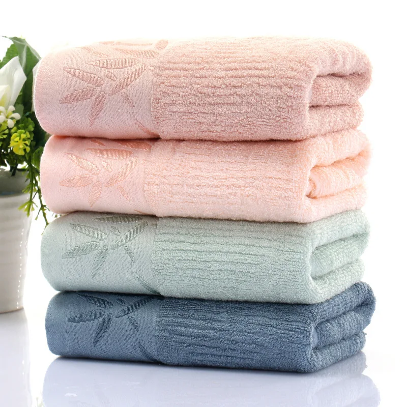 

Bamboo Fiber Face Towel Household Bathing Towels Rectangle Good Absorption Soft Towels for Home Bathroom