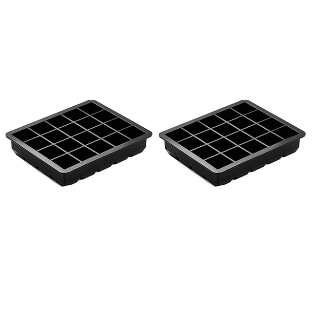 2x Flexible Silicone Ice Cube Tray 15 Square Ice Cube Maker Pudding Jelly  Mould