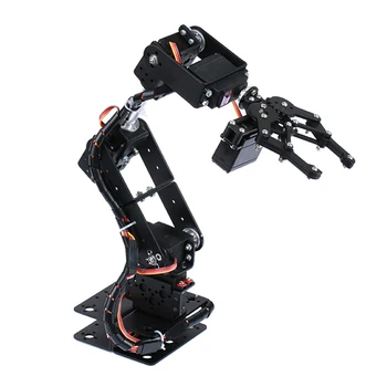 6-DOF Braccio robotico Multi-DOF Robot Servo Afferrare Maker Educazione Kit fai da te + Servo + Volante in metallo servo 25T con viti