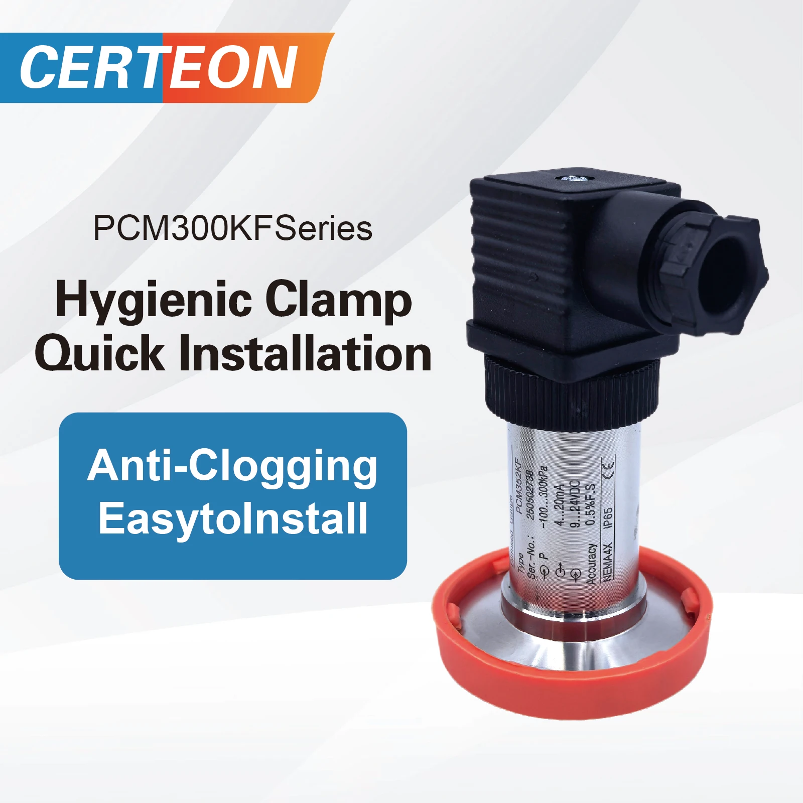 Clamp Pressure Transmitter Tri-Clamp Hygienic Pressure Sensor Sanitary Food Grade Stainless Steel Transmitter