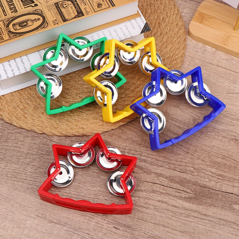 1PC Kindergarten Hand Bells Toys Music Toys Shaking Bells Tambourine Percussion Instruments