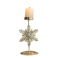 Christmas Golden Wrought Iron Candlestick Star Elk Christmas Tree Candle Holder Merry Christmas New Year Table Decoration 5