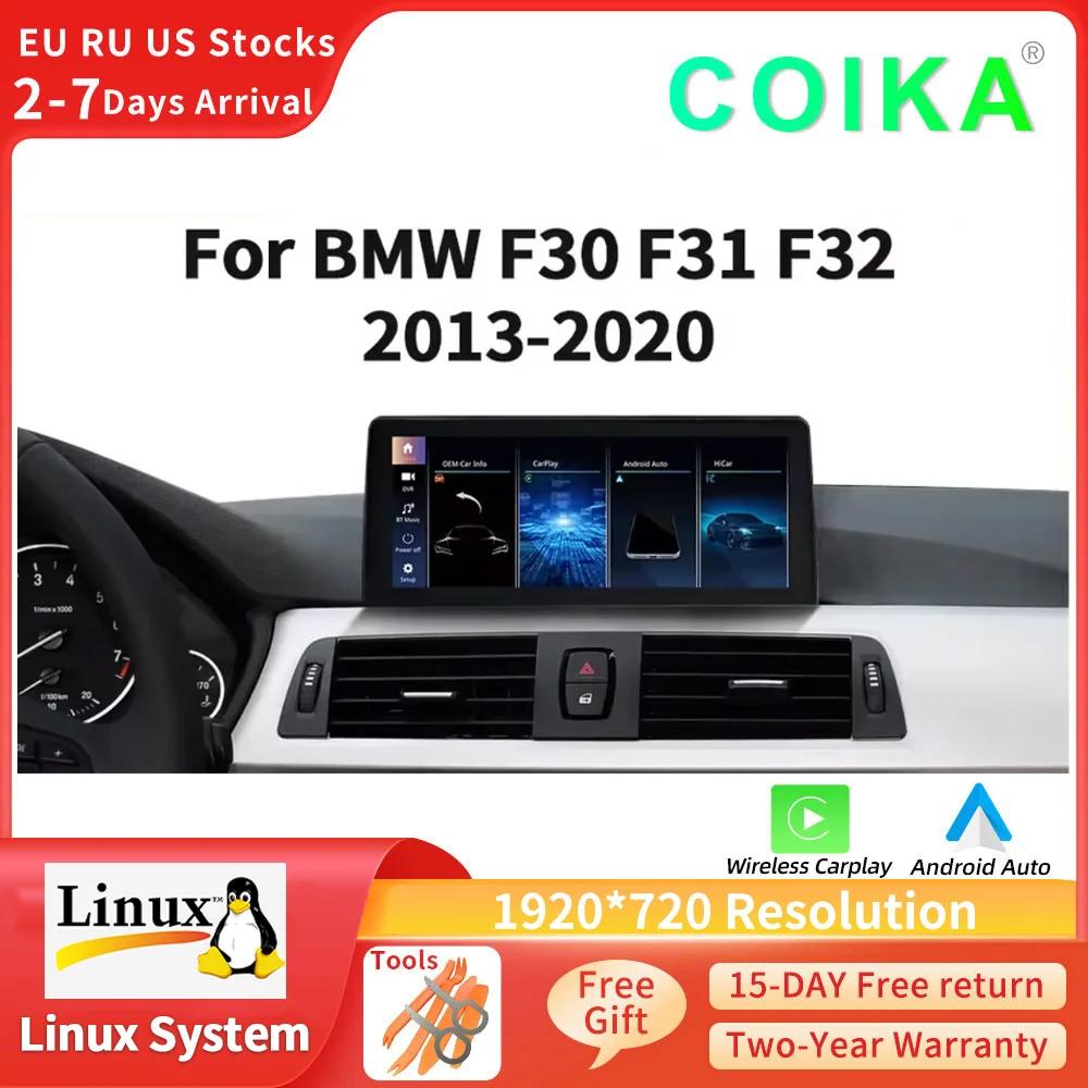 COIKA 1920*720 HD pantalla táctil Carplay para BMW F30 F34 F36 F20 F21 F22 F23 2012-2016 GPS Navi coche Multimedia estéreo
