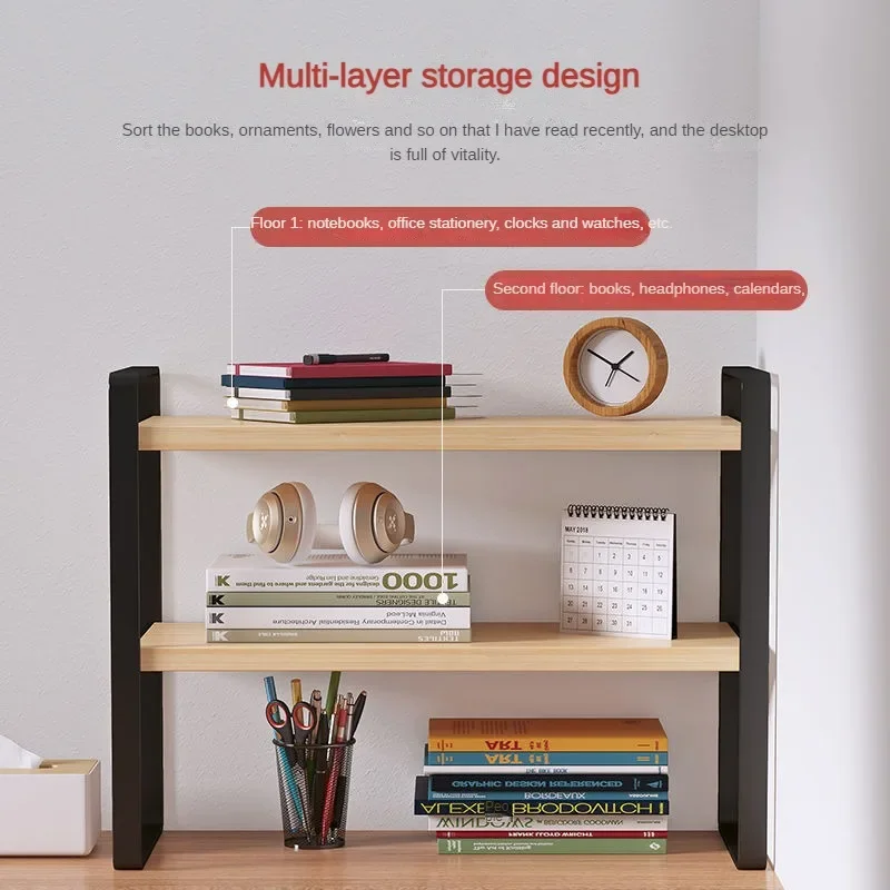 Desktop Storage Shelf Student Document Shelf Computer Racks Tiered Cabinet Office Accessories Stationery Holder