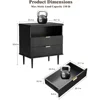 With Charging Station, Wide Fluted Nightstand,  Dresser with Storage Drawers, Bedside Table with Metal Handle & Leg 2