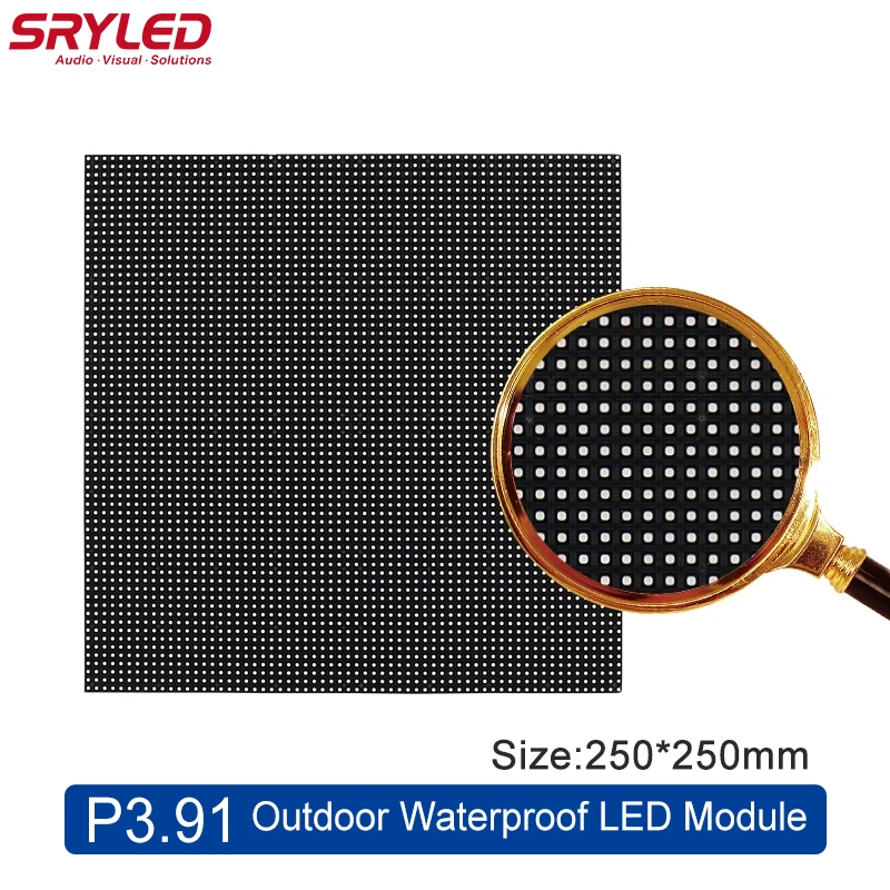 SRYLED 야외 LED 디스플레이 모듈, P3.91 LED 모듈, IP65 방수, 고휘도 쇼핑몰 배경