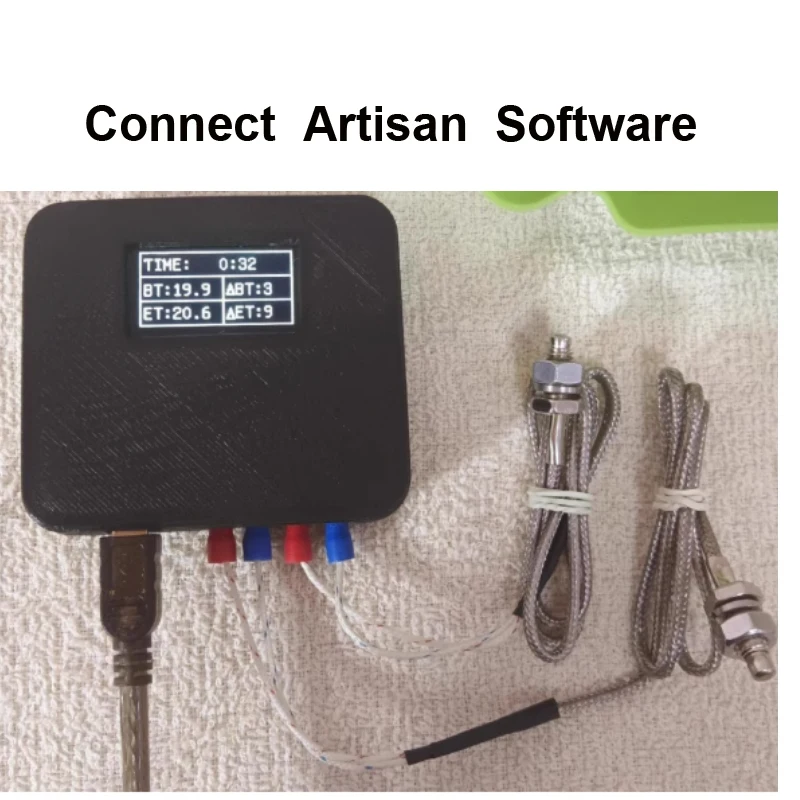 Coffee Bean Roasting Artisan Intelligent Dual-channel Thermometer Displays Real-time temperature BT ET Curve ROR