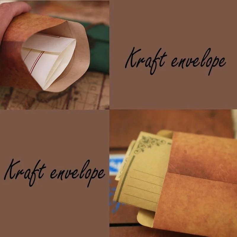 Old Style Vintage Paper Envelope 10Pcs/lot Brown Kraft Packaging Retro Postcard Invitation Card Small Gift Letter