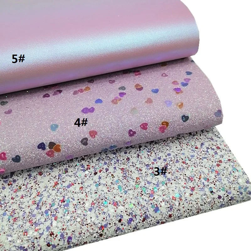 Description Picture 3 of itemButterflies Daisy Flower Printed Synthetic Leather Sheets Hearts Shimmer Glitter Chunky Glitter For DIY Craft Mini Rolls W469