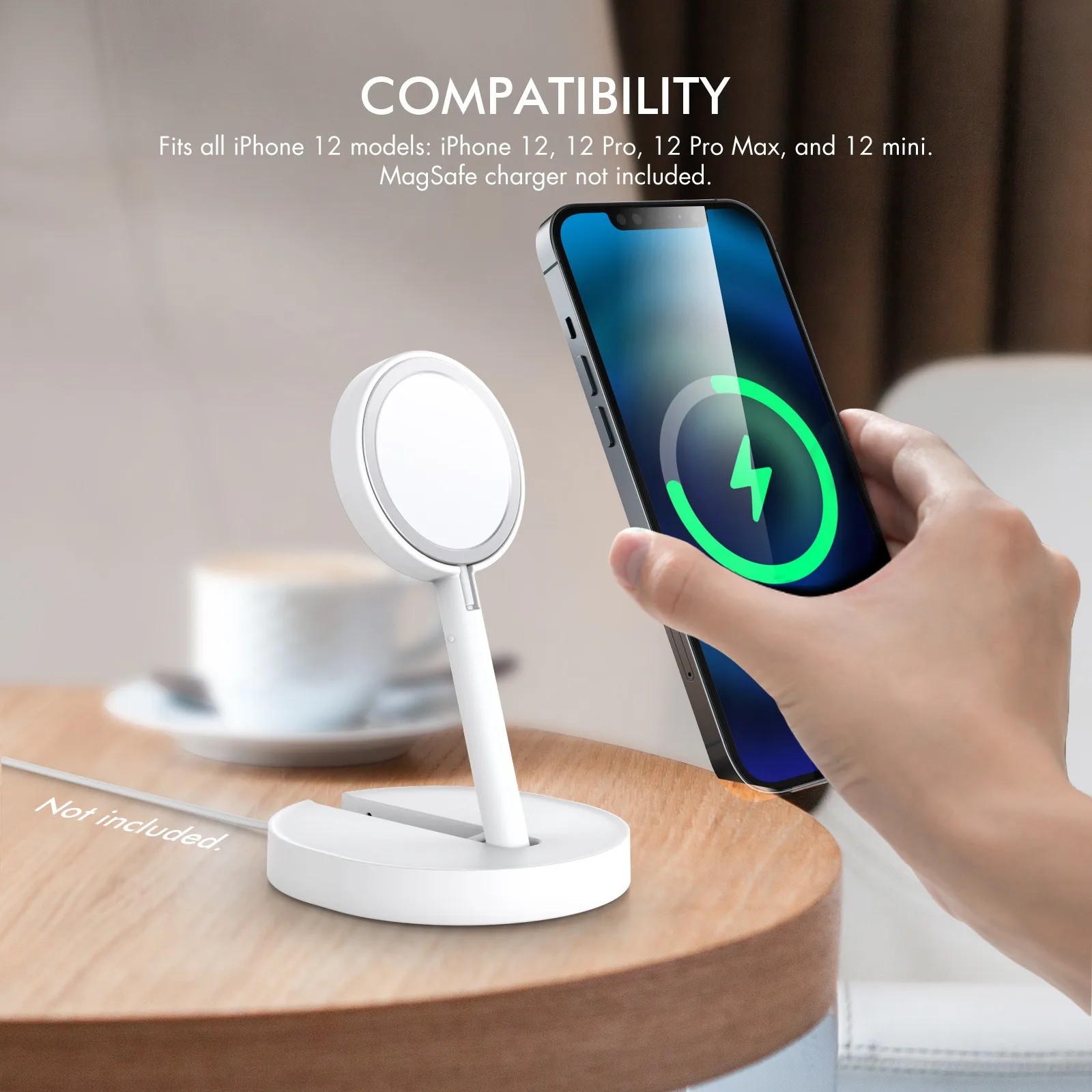 휴대 전화에 적합 MagSafe 충전 헤드 보관 스탠드 ABS 접이식 플라스틱 보관 베이스 미끄럼 방지 고무
