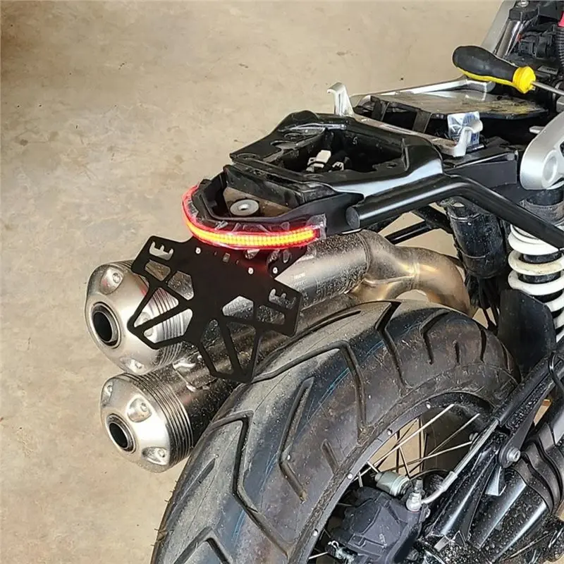 웰스크램블러 번호판 홀더 리어 LED 방향지시등 스톱 브레이크 테일 라이트 브래킷 BMW RNINET RNINE T R Ninet 용
