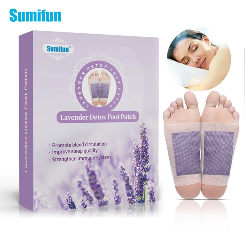 

12pcs/box Sumifun Lavender Essential Oil Bamboo Vinegar Detox Foot Patch Adhesive Detox Slim Foot Care Plaster Health Care Pads