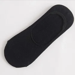 Pack of 5 Men's Non - Slip Invisible Cotton Ankle Socks - Breathable and Comfortable for Summer and Autumn (Black)