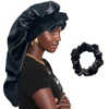 1+1   Edge Long Bonnet+Elastic Satin Hair Band Set Long silky Bonnet For Sleeping With Wide Elastic Band Headwrap 1